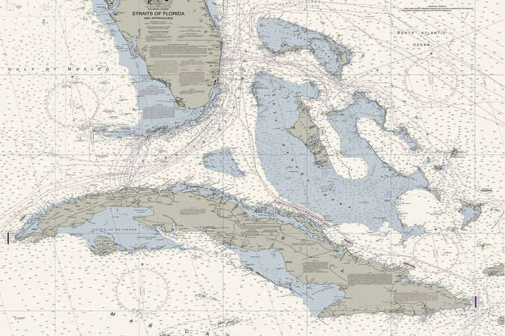 Straits of Florida Nautical Chart — Traditional palette