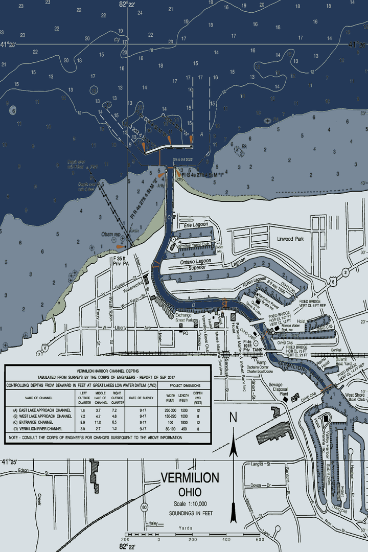 Vermilion Harbor Nautical Chart — Modern Edition — Modern Edition palette