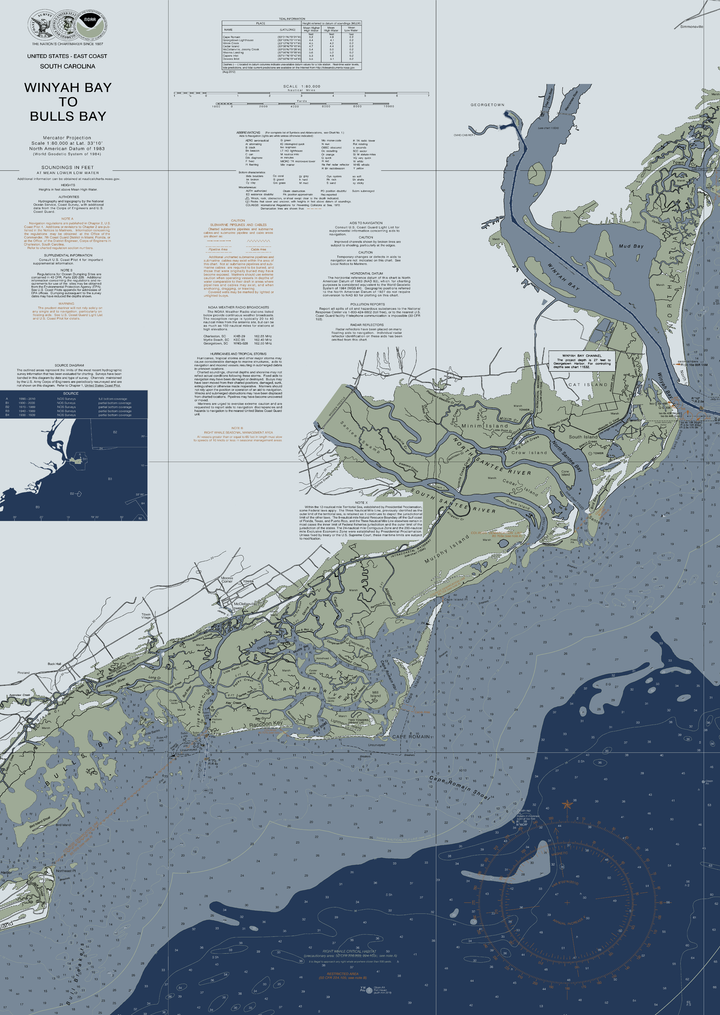 Winyah Bay to Bulls Bay Nautical Chart — Modern Edition
