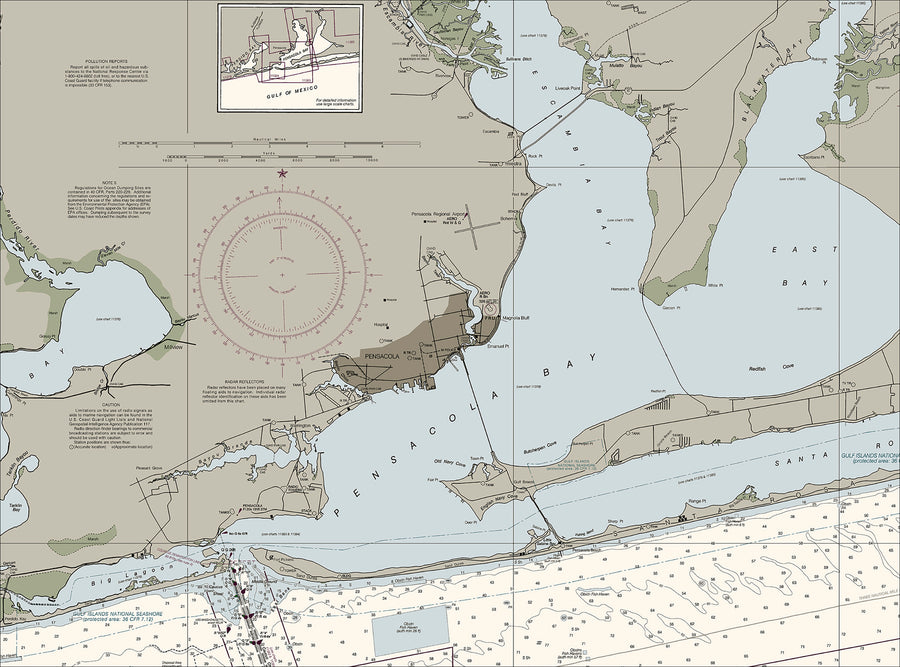 Pensacola Bay & Approaches Nautical Chart