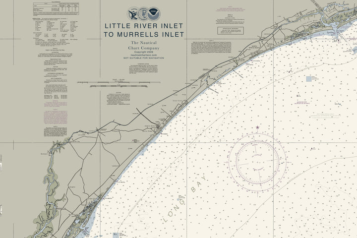 Little River Inlet To Murrells Inlet Nautical Chart — Traditional palette