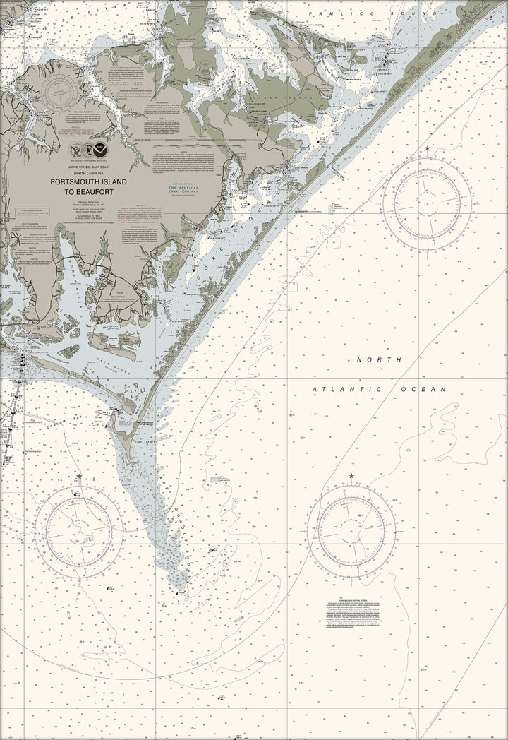 Portsmouth To Beaufort, NC Nautical Chart — Traditional palette