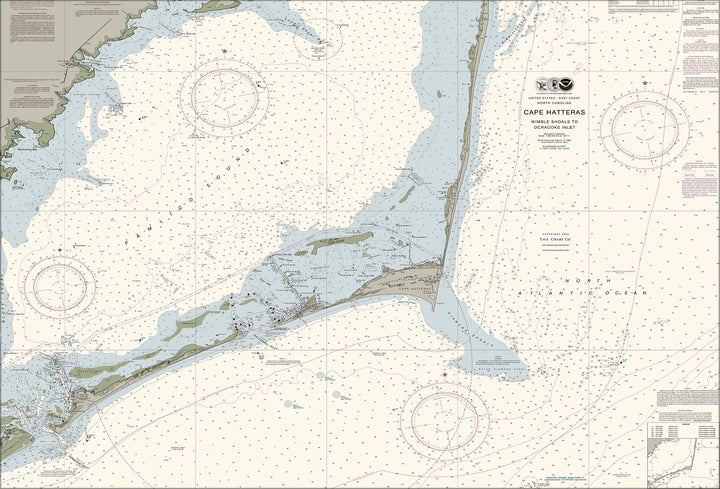 Outer Banks South - Cape Hatteras - Wimble Shoals To Ocracoke Inlet Nautical Chart — Traditional palette