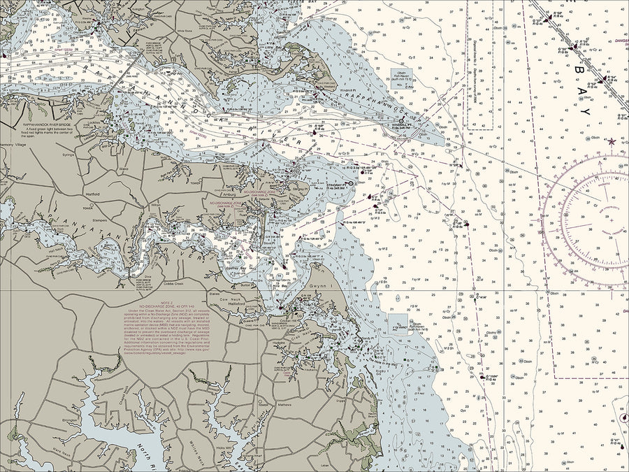 Chesapeake - Wolf Trap To Smith Point Nautical Chart