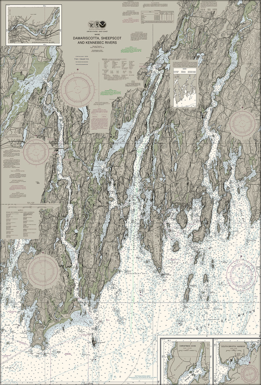 Damariscotta, Sheepscot, and Kennebec Rivers Nautical Chart