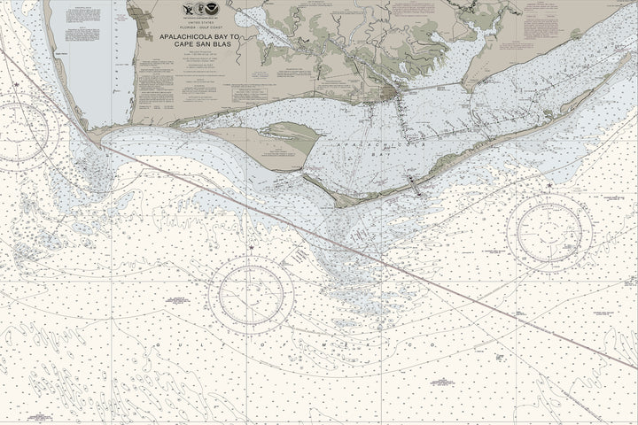 Apalachicola Bay to Cape San Blas - St Vincent Island, St George Island - Nautical Chart — Traditional palette