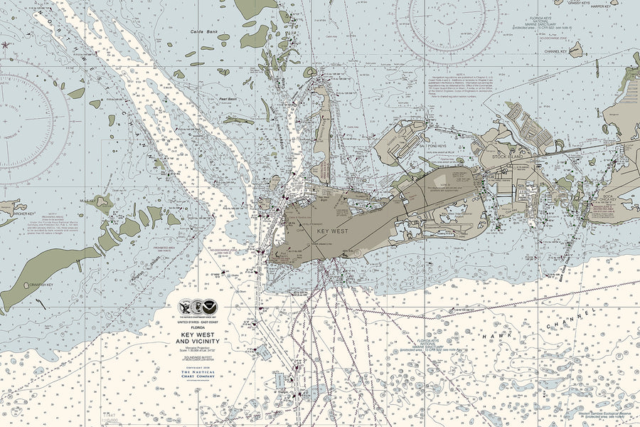 Key West and Vicinity Nautical Chart