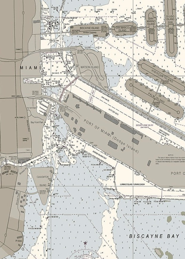 Miami Harbor Nautical Chart