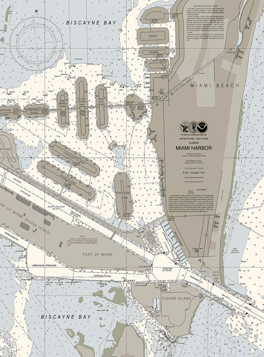 Miami Harbor Nautical Chart