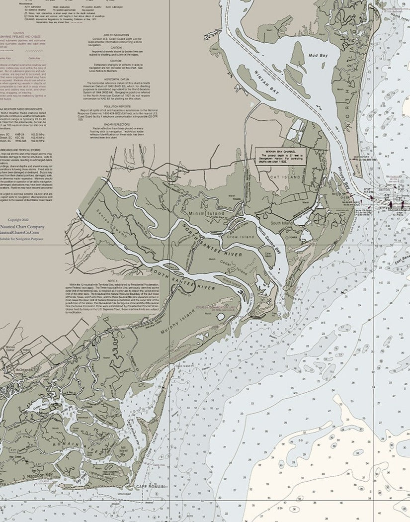 Winyah Bay to Bulls Bay Nautical Chart