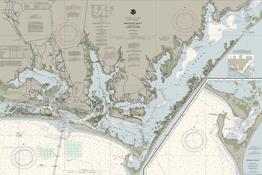 Beaufort Inlet And Part Of Core Sound Nautical Chart Art – The Nautical ...