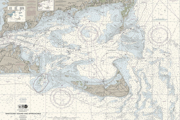 Nantucket Sound and Approaches Nautical Chart — Traditional palette