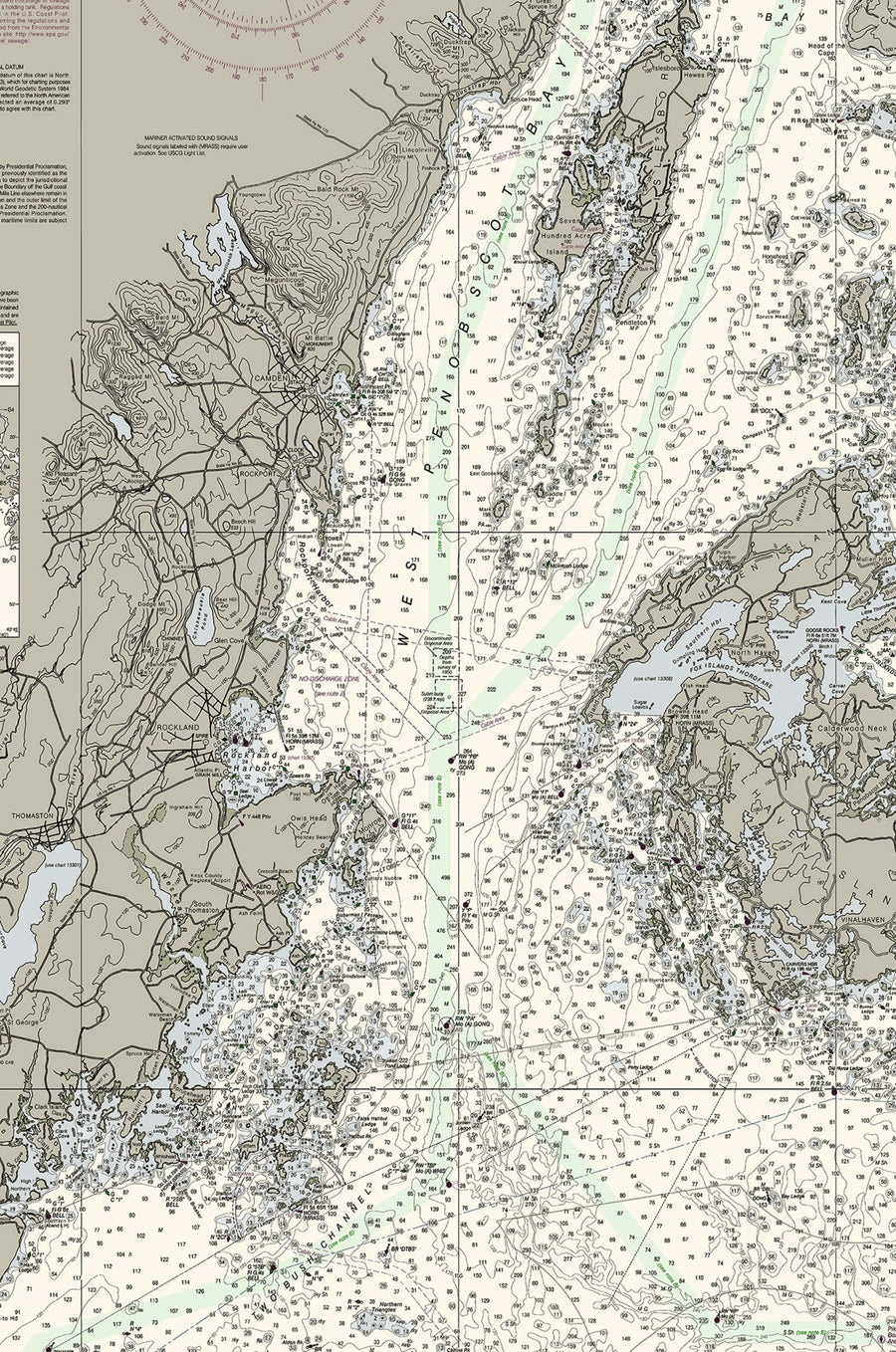 Penobscot Bay and Approaches Maine Nautical Chart