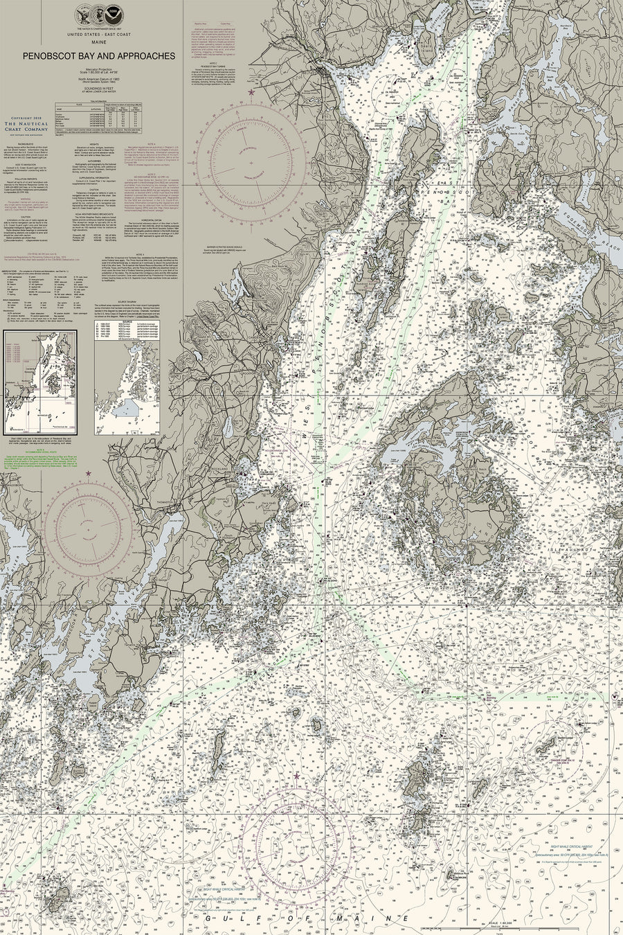 Penobscot Bay and Approaches Maine Nautical Chart