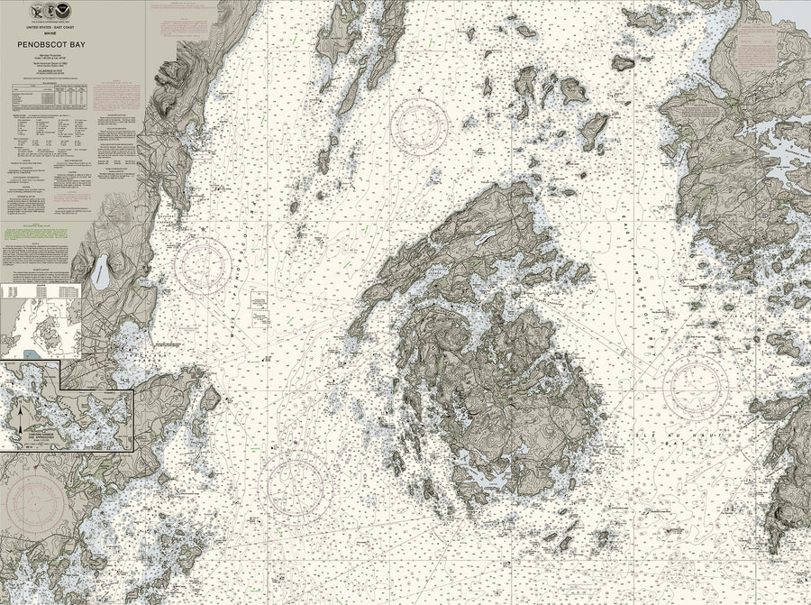 Penobscot Bay Maine Nautical Chart