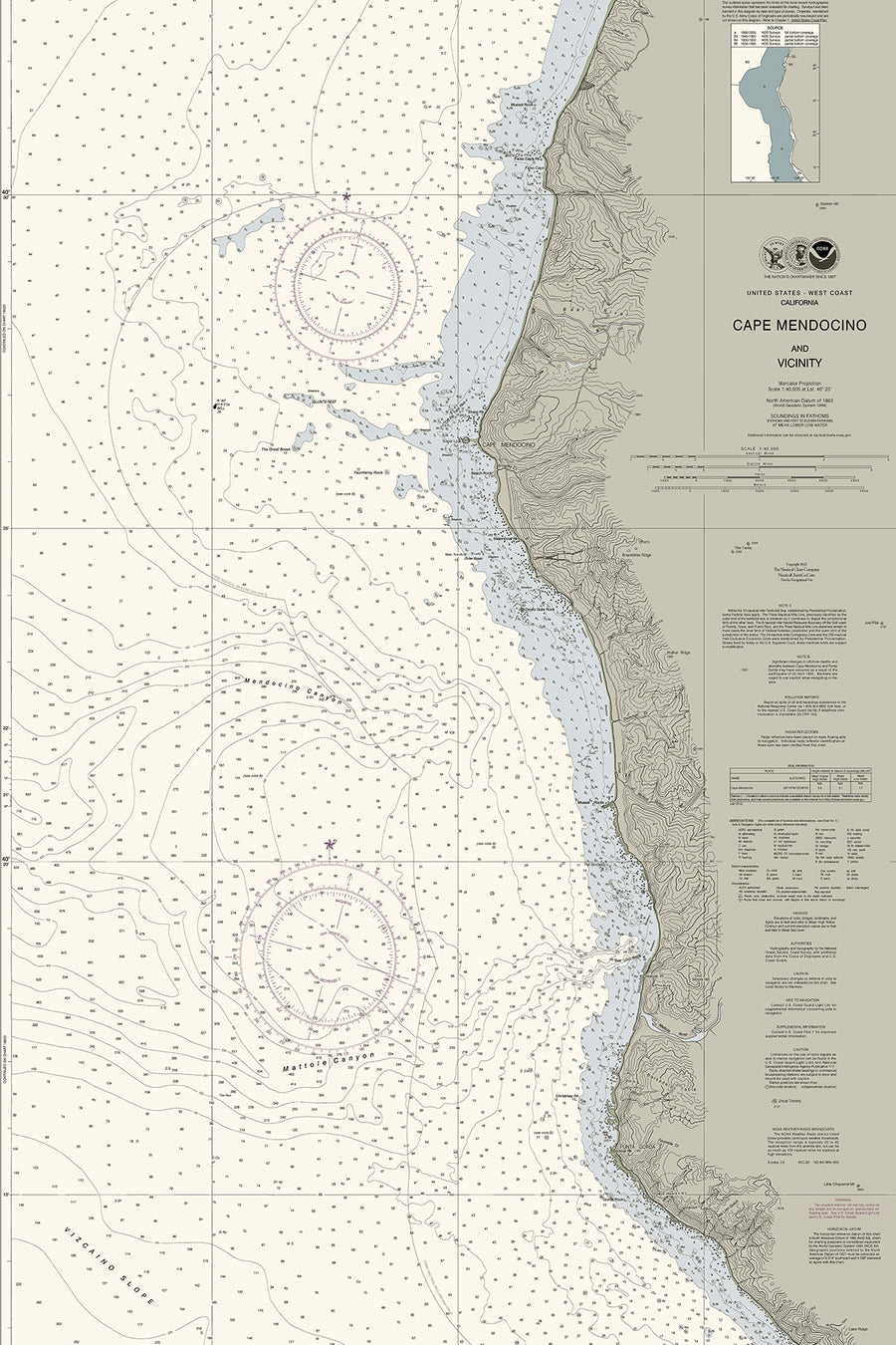 Cape Mendocino - California - Nautical Chart