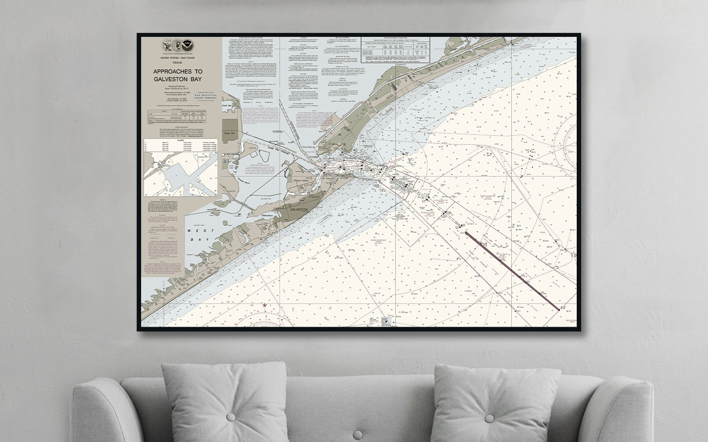 Approaches to Galveston Bay Nautical Chart The Nautical Chart Company