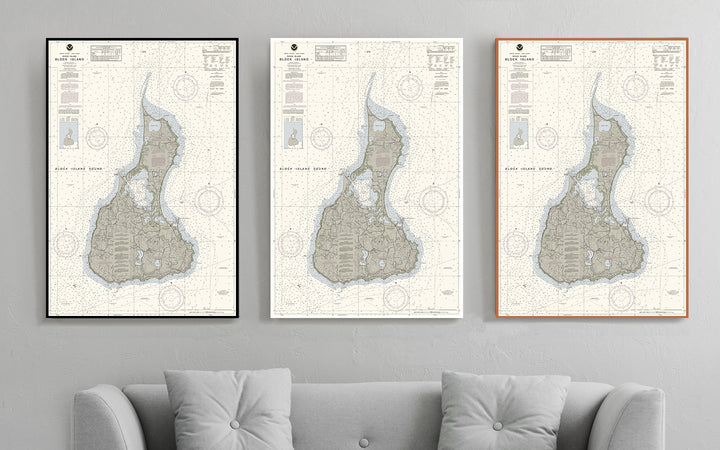 Block Island Nautical Chart — Traditional palette