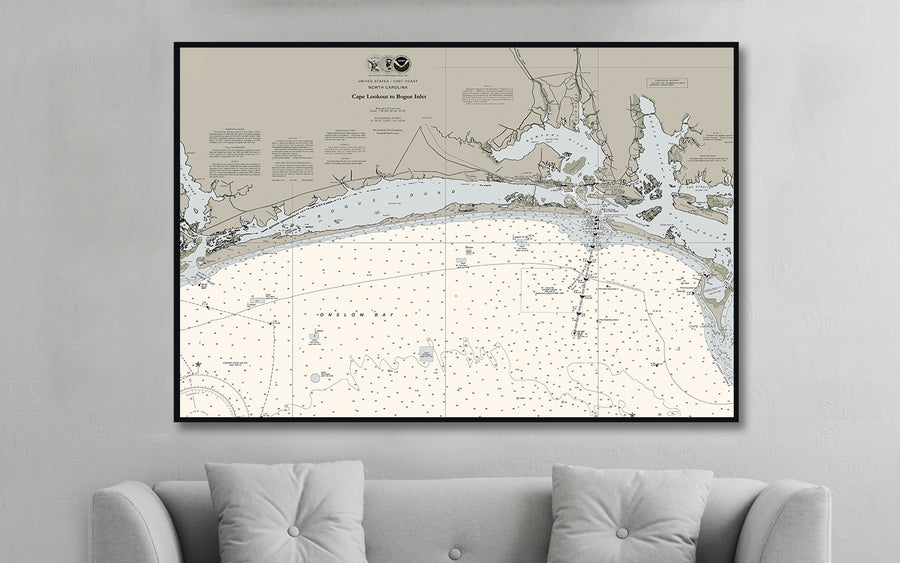 Cape Lookout to Bogue Inlet - Beaufort NC - Nautical Chart