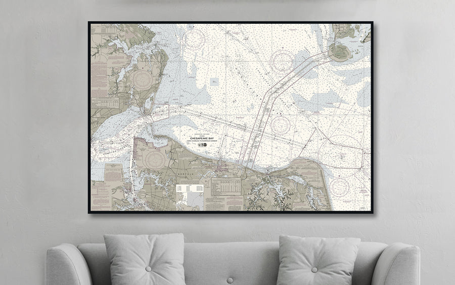 Chesapeake Bay - Cape Charles To Norfolk Harbor Nautical Chart