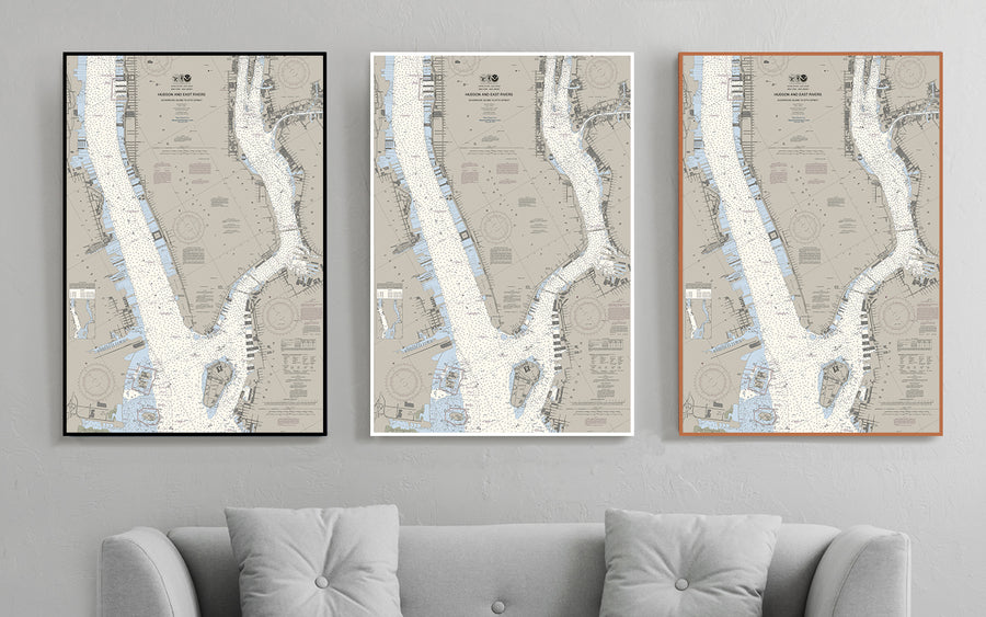 New York Hudson and East Rivers Nautical Chart