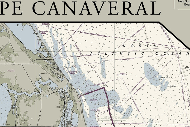 Florida Atlantic Coast 1 - Amelia Island To Cape Canaveral Nautical Chart Art — print detail 1