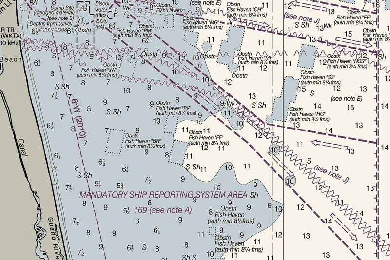 Florida Atlantic Coast 1 - Amelia Island To Cape Canaveral Nautical Chart Art — print detail 3
