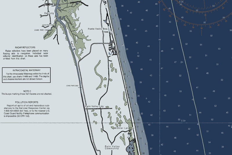Amelia Island To St Augustine Nautical Chart — Modern Edition — print detail 1
