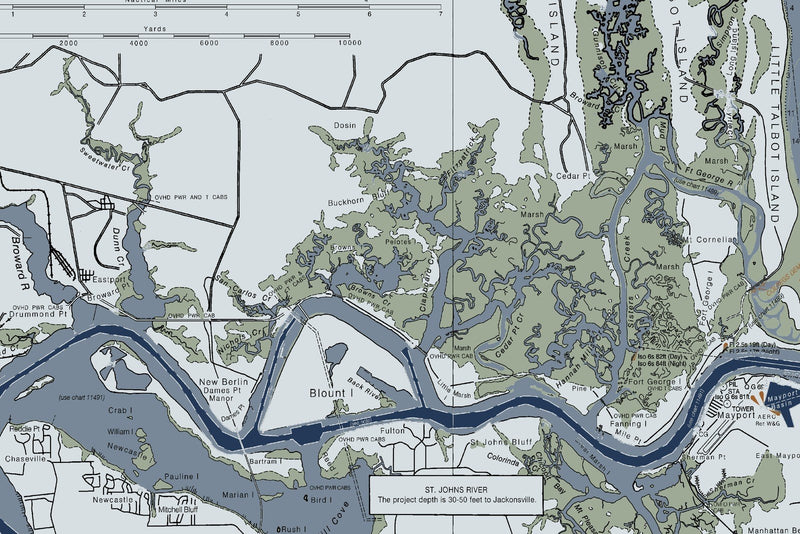 Amelia Island To St Augustine Nautical Chart — Modern Edition — print detail 2