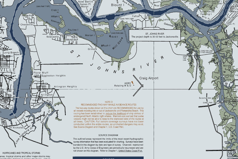 Amelia Island To St Augustine Nautical Chart — Modern Edition — print detail 3