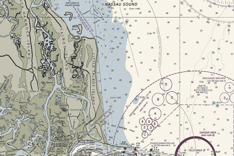 Amelia Island To St Augustine Nautical Chart — print detail 1