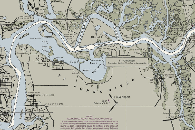 Amelia Island To St Augustine Nautical Chart — print detail 2
