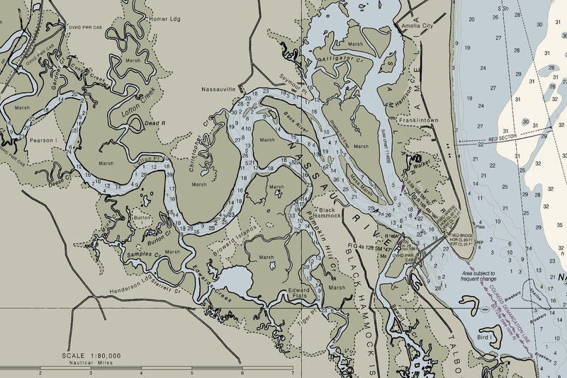 Amelia Island To St Augustine Nautical Chart — print detail 3