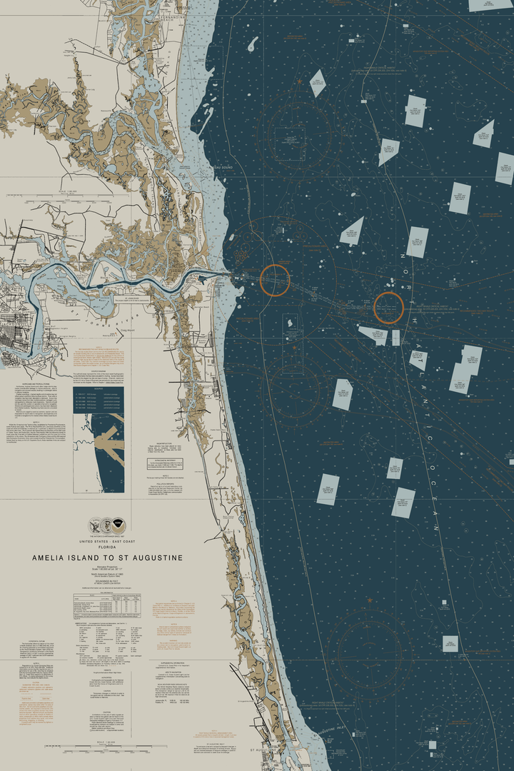 Amelia Island To St Augustine Nautical Chart — Heritage Edition