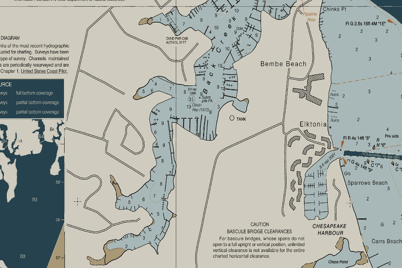 Annapolis Harbor Nautical Chart — Heritage Edition — print detail 3