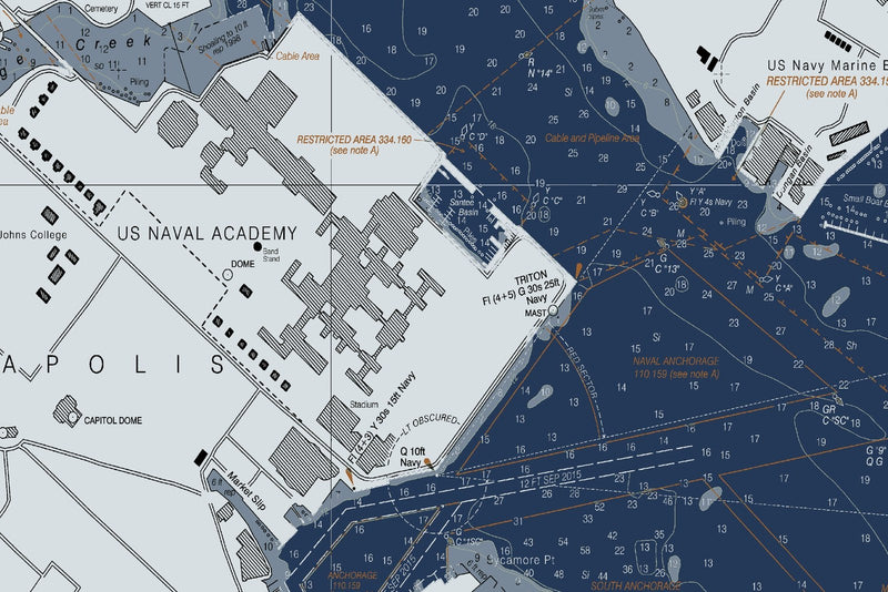Annapolis Harbor Nautical Chart — Modern Edition — print detail 1