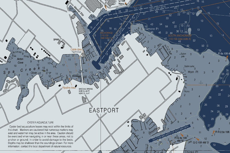 Annapolis Harbor Nautical Chart — Modern Edition — print detail 2