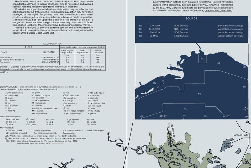 Apalachee Bay Nautical Chart — Modern Edition — print detail 1
