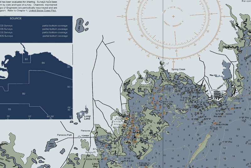 Apalachee Bay Nautical Chart — Modern Edition — print detail 3