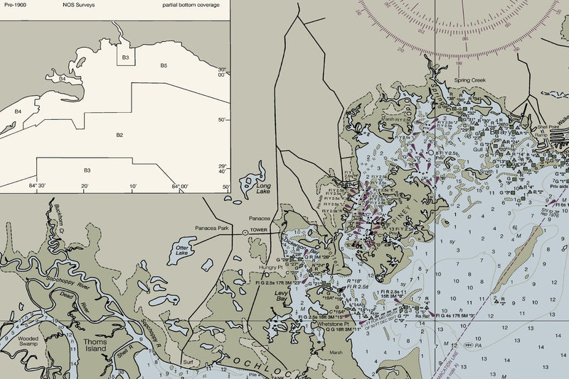 Apalachee Bay Nautical Chart — print detail 1