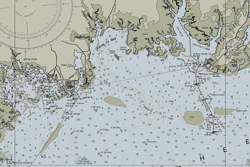 Apalachee Bay Nautical Chart — print detail 3