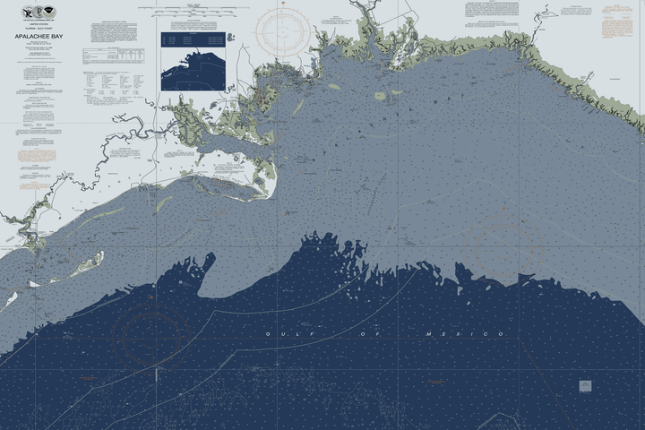 Apalachee Bay Nautical Chart — Modern Edition — Modern Edition palette