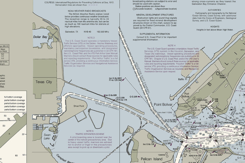 Approaches to Galveston Bay Nautical Chart — print detail 2