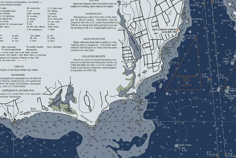 Approaches to New London Harbor — Modern Edition — print detail 1
