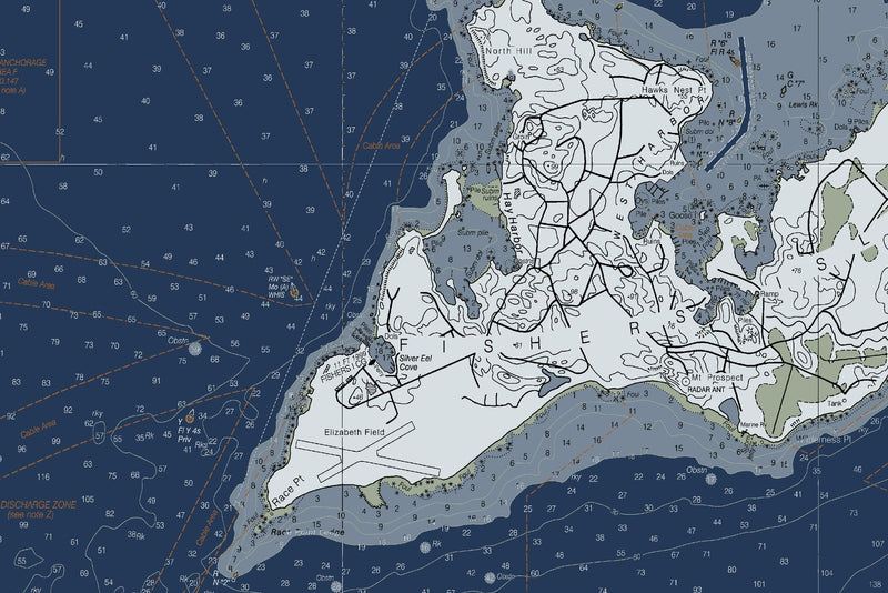 Approaches to New London Harbor — Modern Edition — print detail 3