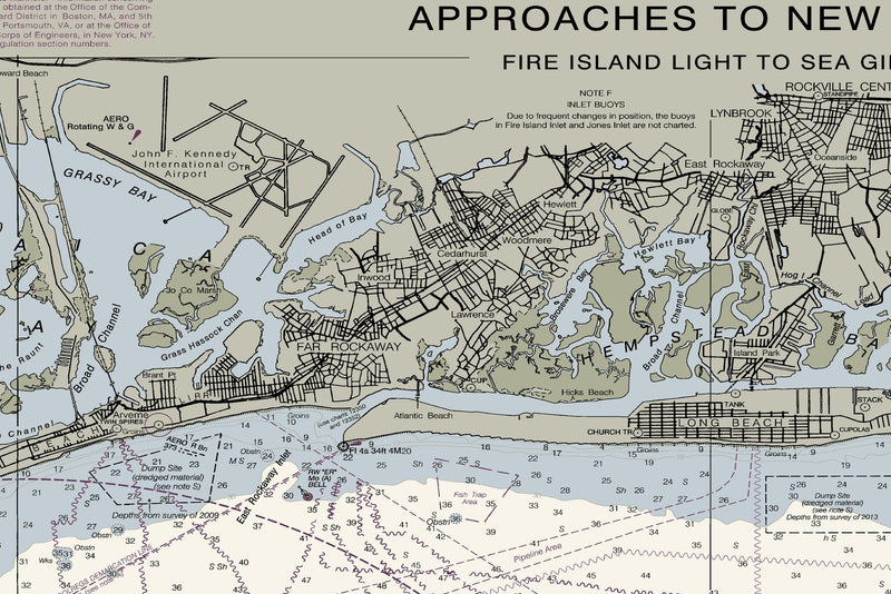 Approaches To New York - Fire Island Light To Sea Girt Nautical Chart - Long Beach - Coney Island — print detail 2