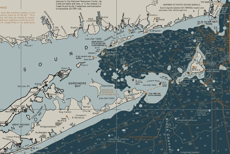 Approaches To New York - Nantucket Shoals To Five Fathom Banks Nautical Chart — Heritage Edition — print detail 3