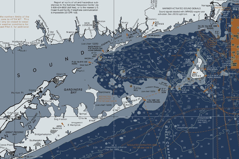 Approaches To New York - Nantucket Shoals To Five Fathom Banks Nautical Chart — Modern Edition — print detail 3