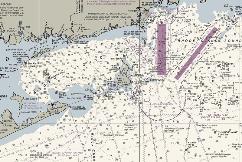 Approaches To New York - Nantucket Shoals To Five Fathom Banks Nautical Chart — print detail 2