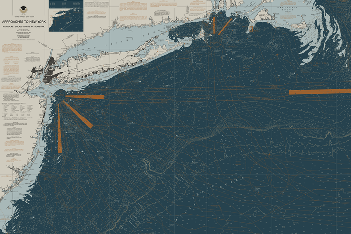 Approaches To New York - Nantucket Shoals To Five Fathom Banks Nautical Chart — Heritage Edition